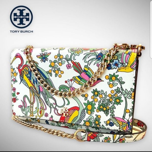 🎀NWT Authentic RARE Tory Burch Emerson Printed Chain Crossbody & 18k Gold Kira. - Picture 6 of 12
